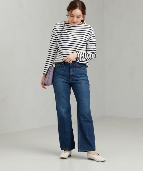 SAINT JAMES（セントジェームス）の「[セントジェームス] SAINTJAMES SC ウェッソン ボーダーカットソー 20（Tシャツ/カットソー・レディース・ホワイト/ブラック/ベージュ/ライム/ブラウン・MEDIUM/SMALL/X-SMALL）」の7枚目の写真