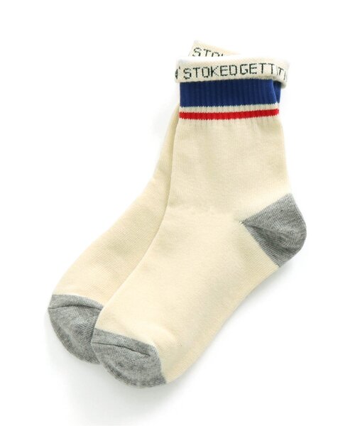 BREEZE（ブリーズ）の「■3柄ラインソックス（ソックス/靴下・キッズ・グレー/オフホワイト/アイボリー・15 /18/21）」の2枚目の写真