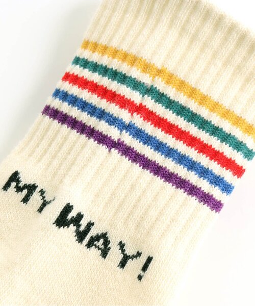 BREEZE（ブリーズ）の「■3柄ラインソックス（ソックス/靴下・キッズ・グレー/オフホワイト/アイボリー・15 /18/21）」の7枚目の写真