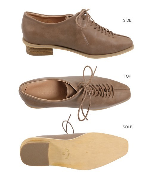 KOBE LETTUCE（コウベレタス）の「スクエアトゥレースアップオックスフォードシューズ（その他シューズ・レディース・ブラック/アイボリー/グレイッシュベージュ・L/LL/S/M）」の15枚目の写真