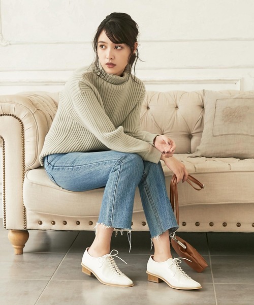 KOBE LETTUCE（コウベレタス）の「スクエアトゥレースアップオックスフォードシューズ（その他シューズ・レディース・ブラック/アイボリー/グレイッシュベージュ・L/LL/S/M）」の17枚目の写真