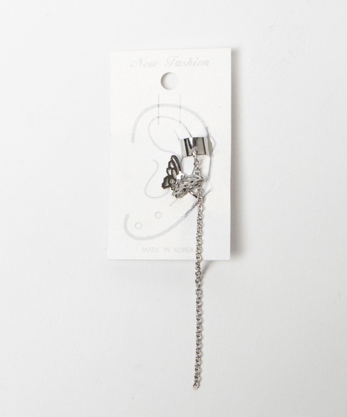 DING(ディング)の「DING/バタフライイヤーカフセット(イヤーカフ・レディース・シルバー・FREE)」の2枚目の写真