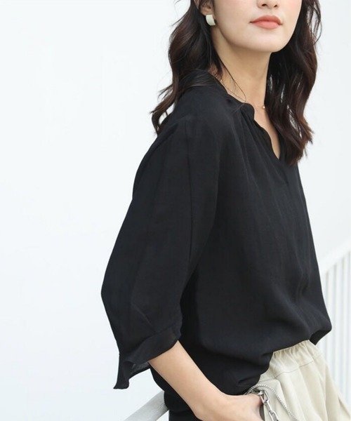 Doula Doula(ドゥーラドゥーラ)の「バンドカラーシャツ(シャツ/ブラウス・レディース・ホワイト/ブラック・FREE)」の6枚目の写真