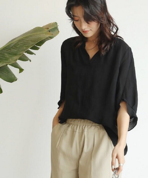 Doula Doula(ドゥーラドゥーラ)の「バンドカラーシャツ(シャツ/ブラウス・レディース・ホワイト/ブラック・FREE)」の8枚目の写真