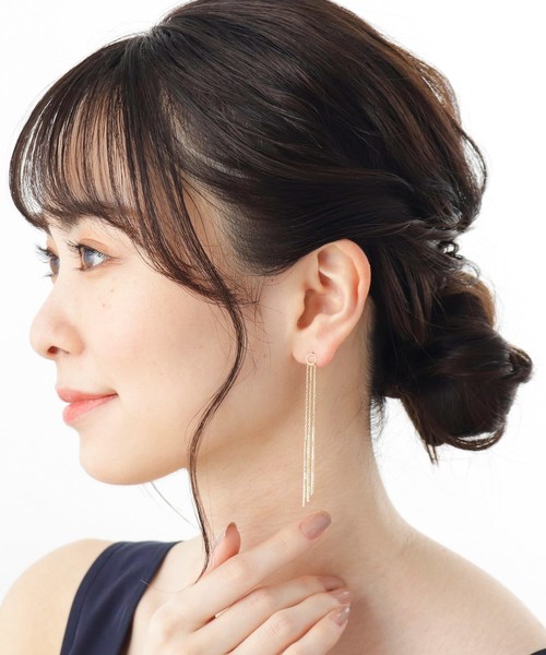 COCOSHNIK(ココシュニック)の「ミラーカットビーズ フリンジ スタッドピアス(ピアス(両耳用)・レディース・ホワイト系その他7・00)」の10枚目の写真