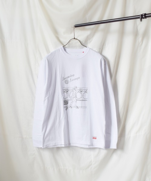 Naked Rust and other POEMS(ネイキッドラストアンドアザーポエムス)の「/Naked Rust and other POEMS/手書きプリント 長袖カットソー(Tシャツ/カットソー・レディース・ホワイト/ブラック/ベージュ・LARGE/MEDIUM)」の2枚目の写真