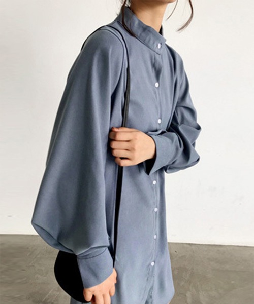 aimoha（アイモハ）の「ロングシャツワンピース（シャツ/ブラウス・レディース・ホワイト/ベージュ/ブルー・FREE/SMALL/X-LARGE/MEDIUM/LARGE）」の3枚目の写真