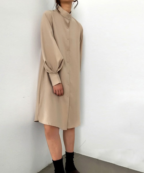 aimoha（アイモハ）の「ロングシャツワンピース（シャツ/ブラウス・レディース・ホワイト/ベージュ/ブルー・FREE/SMALL/X-LARGE/MEDIUM/LARGE）」の6枚目の写真