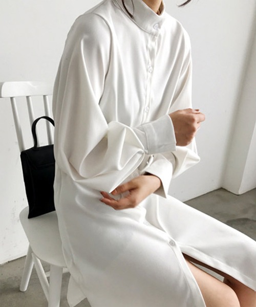 aimoha（アイモハ）の「ロングシャツワンピース（シャツ/ブラウス・レディース・ホワイト/ベージュ/ブルー・FREE/SMALL/X-LARGE/MEDIUM/LARGE）」の7枚目の写真