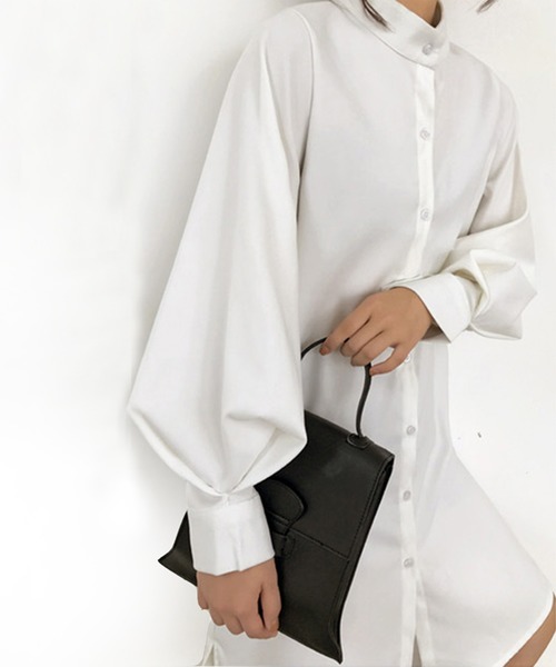 aimoha（アイモハ）の「ロングシャツワンピース（シャツ/ブラウス・レディース・ホワイト/ベージュ/ブルー・FREE/SMALL/X-LARGE/MEDIUM/LARGE）」の9枚目の写真