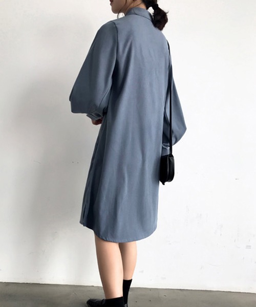 aimoha（アイモハ）の「ロングシャツワンピース（シャツ/ブラウス・レディース・ホワイト/ベージュ/ブルー・FREE/SMALL/X-LARGE/MEDIUM/LARGE）」の11枚目の写真