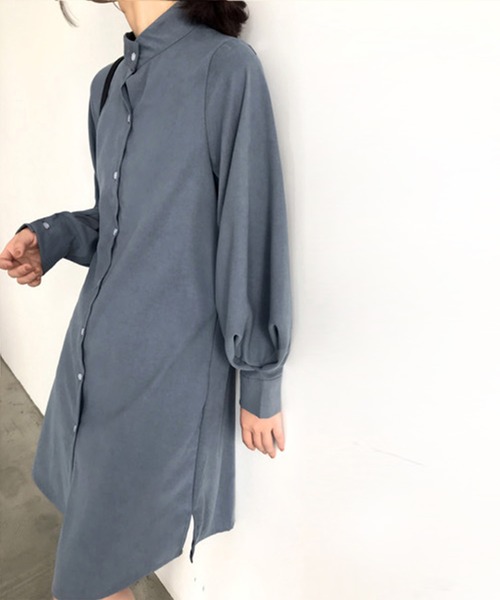 aimoha（アイモハ）の「ロングシャツワンピース（シャツ/ブラウス・レディース・ホワイト/ベージュ/ブルー・FREE/SMALL/X-LARGE/MEDIUM/LARGE）」の12枚目の写真