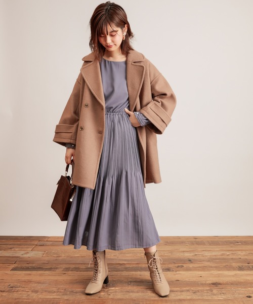 natural couture(ナチュラルクチュール)の「【WEB限定】ランダムプリーツパール釦ワンピース(ワンピース・レディース・ブラウン/モカ/サックスブルー/その他1/その他2・FREE)」の12枚目の写真