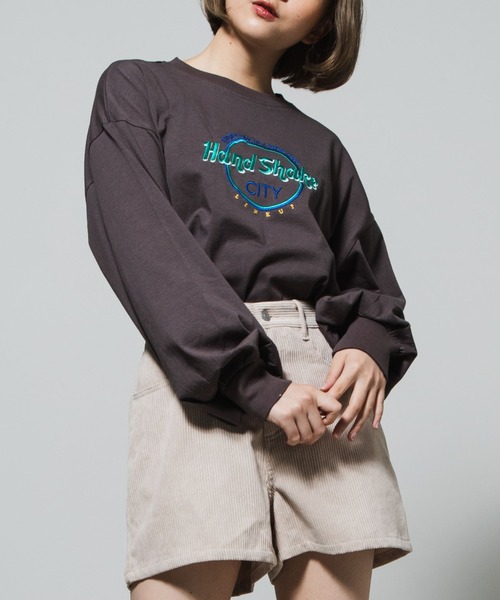 WEGO（ウィゴー）の「WEGO/ボリュームスリーブ刺繍ロンT（Tシャツ/カットソー・レディース・ダークグリーン/スミクロ・FREE）」の2枚目の写真