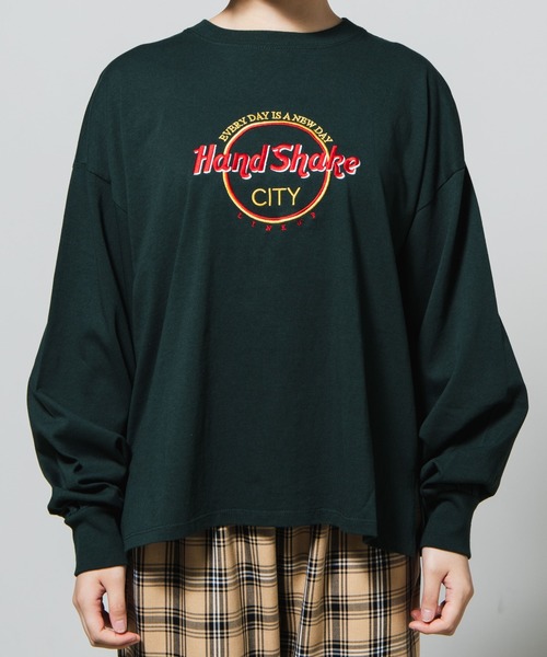 WEGO（ウィゴー）の「WEGO/ボリュームスリーブ刺繍ロンT（Tシャツ/カットソー・レディース・ダークグリーン/スミクロ・FREE）」の13枚目の写真