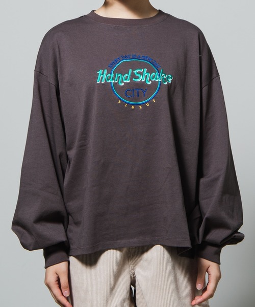 WEGO（ウィゴー）の「WEGO/ボリュームスリーブ刺繍ロンT（Tシャツ/カットソー・レディース・ダークグリーン/スミクロ・FREE）」の6枚目の写真