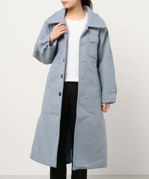 ABITOKYO（アビトーキョー）の「袖タック バックスリットロングコート（チェスターコート・レディース・ブラック/ブルー/ライトグリーン/グレー/ボルドー/ベージュ/ブルーグレー/ブラウン・S/M/L）」の3枚目の写真