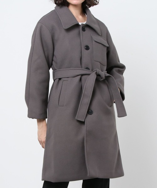 ABITOKYO（アビトーキョー）の「袖タック バックスリットロングコート（チェスターコート・レディース・ブラック/ブルー/ライトグリーン/グレー/ボルドー/ベージュ/ブルーグレー/ブラウン・S/M/L）」の10枚目の写真