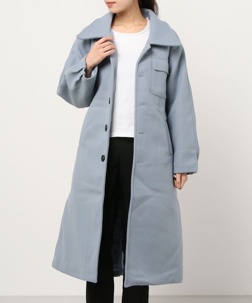 ABITOKYO（アビトーキョー）の「袖タック バックスリットロングコート（チェスターコート・レディース・ブラック/ブルー/ライトグリーン/グレー/ボルドー/ベージュ/ブルーグレー/ブラウン・S/M/L）」の11枚目の写真