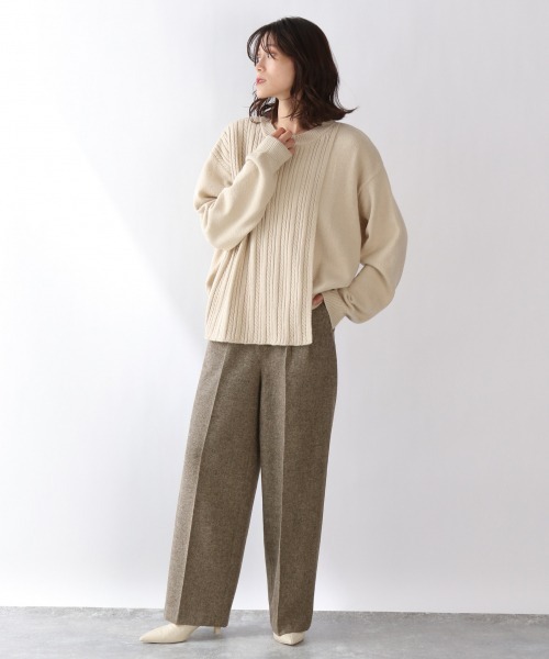 LOWRYS FARM（ローリーズファーム）の「ツイードワイドパンツ　917846（その他パンツ・レディース・ブラック/ブラウン・MEDIUM/LARGE）」の12枚目の写真