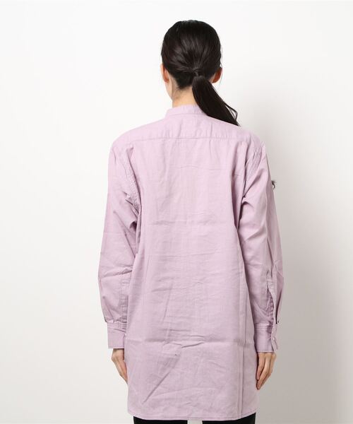 Lee（リー）の「【Lee】BAND COLLAR SHIRTS（シャツ/ブラウス・レディース・ブルー/ホワイト/パープル・FREE）」の5枚目の写真