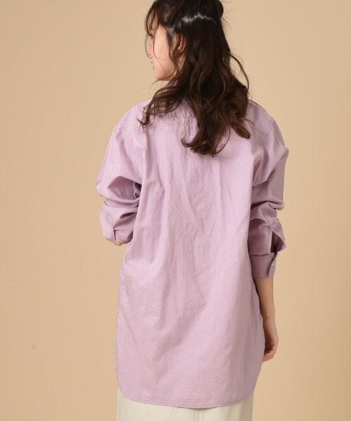 Lee（リー）の「【Lee】BAND COLLAR SHIRTS（シャツ/ブラウス・レディース・ブルー/ホワイト/パープル・FREE）」の12枚目の写真