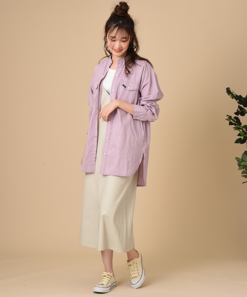 Lee（リー）の「【Lee】BAND COLLAR SHIRTS（シャツ/ブラウス・レディース・ブルー/ホワイト/パープル・FREE）」の11枚目の写真