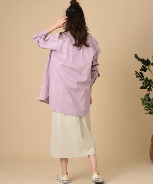 Lee（リー）の「【Lee】BAND COLLAR SHIRTS（シャツ/ブラウス・レディース・ブルー/ホワイト/パープル・FREE）」の10枚目の写真