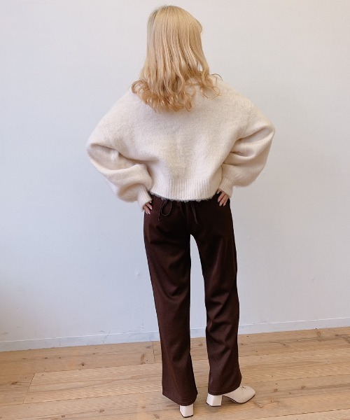 VANNIE U(ヴァニーユー)の「モヘアタッチ2WAYニットカーディガン(カーディガン/ボレロ・レディース・ブラウン/アイボリー/ブルー・FREE)」の7枚目の写真