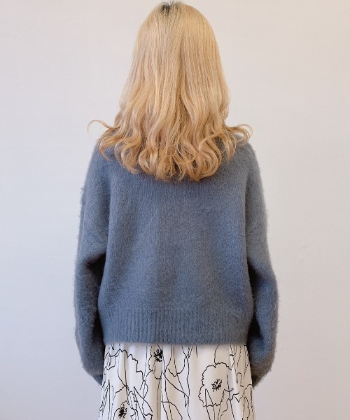 VANNIE U(ヴァニーユー)の「モヘアタッチ2WAYニットカーディガン(カーディガン/ボレロ・レディース・ブラウン/アイボリー/ブルー・FREE)」の11枚目の写真