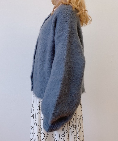 VANNIE U(ヴァニーユー)の「モヘアタッチ2WAYニットカーディガン(カーディガン/ボレロ・レディース・ブラウン/アイボリー/ブルー・FREE)」の10枚目の写真