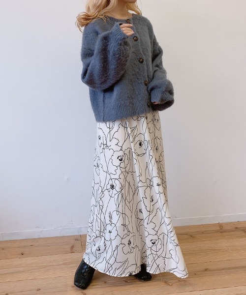 VANNIE U(ヴァニーユー)の「モヘアタッチ2WAYニットカーディガン(カーディガン/ボレロ・レディース・ブラウン/アイボリー/ブルー・FREE)」の12枚目の写真