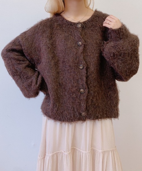 VANNIE U(ヴァニーユー)の「モヘアタッチ2WAYニットカーディガン(カーディガン/ボレロ・レディース・ブラウン/アイボリー/ブルー・FREE)」の20枚目の写真