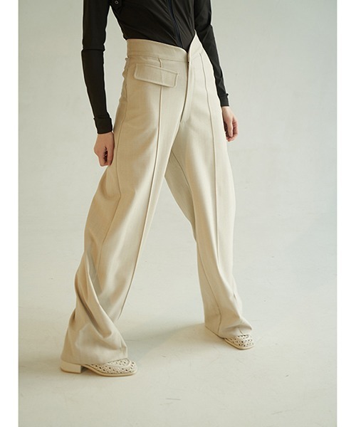 chuclla（チュクラ）の「【chuclla】【2020/AW】Fan cut high waist pants chw1386（スラックス・レディース・アイボリー・S/M）」の2枚目の写真