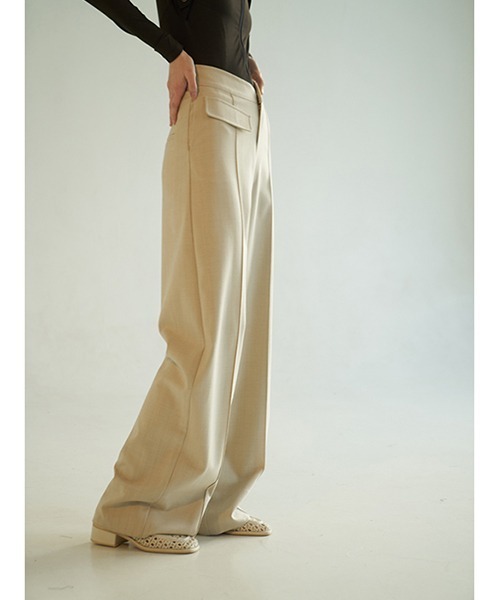 chuclla（チュクラ）の「【chuclla】【2020/AW】Fan cut high waist pants chw1386（スラックス・レディース・アイボリー・S/M）」の3枚目の写真