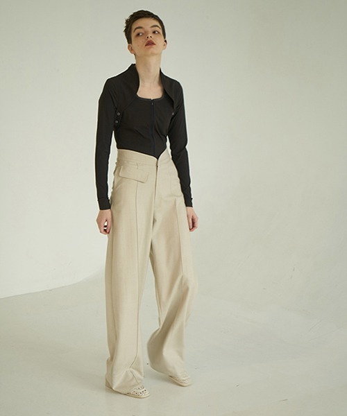 chuclla（チュクラ）の「【chuclla】【2020/AW】Fan cut high waist pants chw1386（スラックス・レディース・アイボリー・S/M）」の4枚目の写真