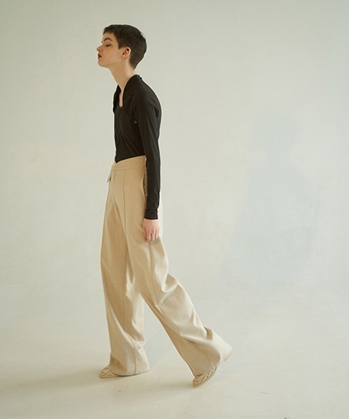 chuclla（チュクラ）の「【chuclla】【2020/AW】Fan cut high waist pants chw1386（スラックス・レディース・アイボリー・S/M）」の5枚目の写真