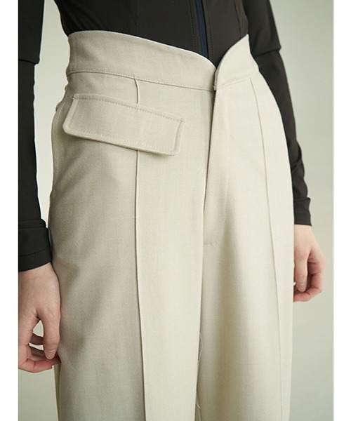 chuclla（チュクラ）の「【chuclla】【2020/AW】Fan cut high waist pants chw1386（スラックス・レディース・アイボリー・S/M）」の10枚目の写真