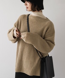rectangle | アルパカタッチボートネックリブニット(ニット/セーター)