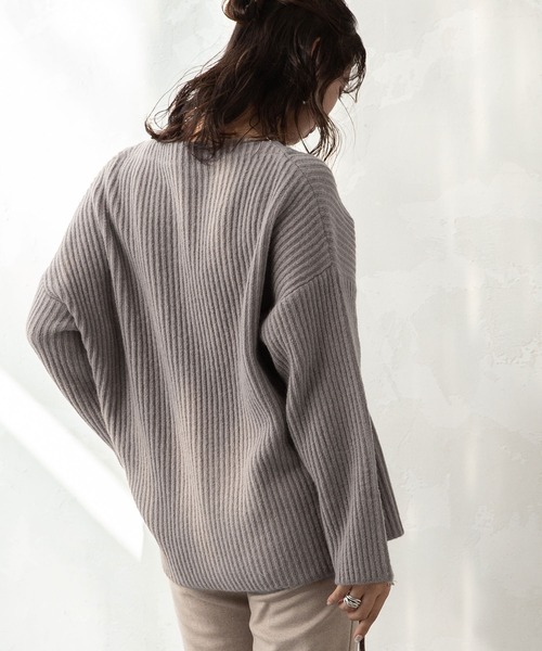 rectangle（レクタングル）の「ボートネックリブニット（ニット/セーター・レディース・グレイッシュベージュ/テラコッタ/アイボリー/ブルー/オリーブ/ブラック・FREE）」の14枚目の写真