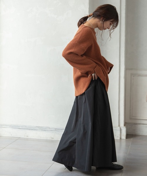 rectangle（レクタングル）の「ボートネックリブニット（ニット/セーター・レディース・グレイッシュベージュ/テラコッタ/アイボリー/ブルー/オリーブ/ブラック・FREE）」の20枚目の写真