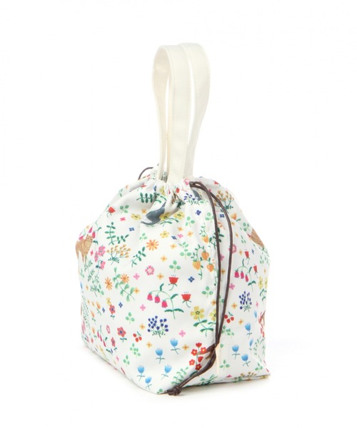 studio CLIP（スタディオクリップ）の「総柄巾着バッグ[ illustrated by AIKO FUKAWA ]（ボディバッグ/ウエストポーチ・レディース・オフホワイト/ブルー・FREE）」の6枚目の写真