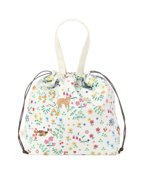 studio CLIP（スタディオクリップ）の「総柄巾着バッグ[ illustrated by AIKO FUKAWA ]（ボディバッグ/ウエストポーチ・レディース・オフホワイト/ブルー・FREE）」の7枚目の写真