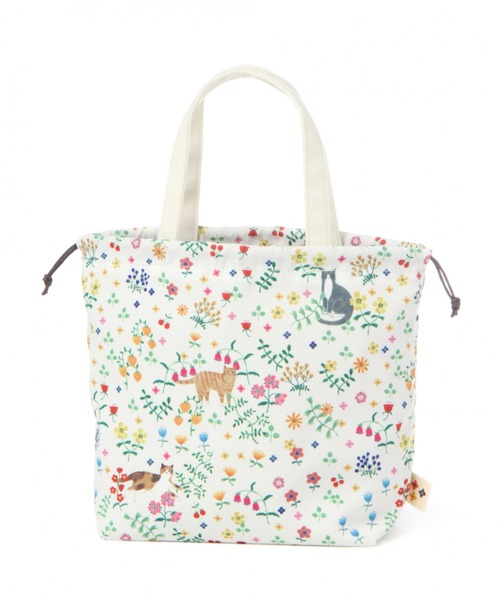 studio CLIP（スタディオクリップ）の「総柄巾着バッグ[ illustrated by AIKO FUKAWA ]（ボディバッグ/ウエストポーチ・レディース・オフホワイト/ブルー・FREE）」の9枚目の写真