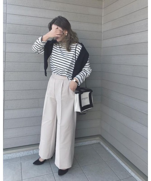 低身長向け/高身長向けサイズ対応]高見えストレートワイドパンツ