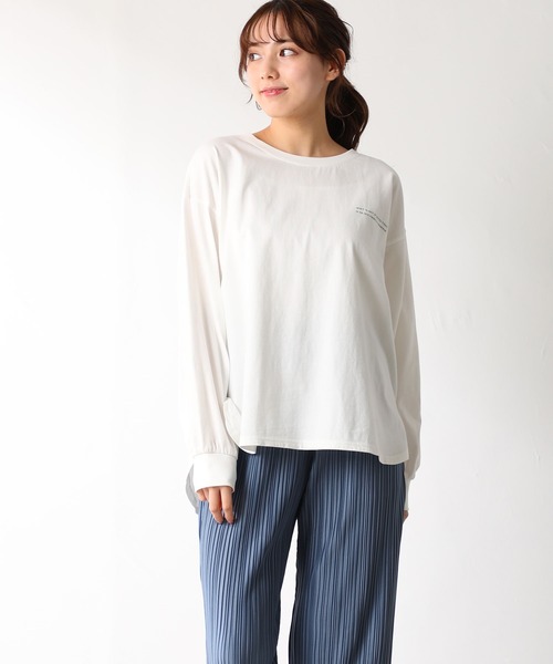 Honeys（ハニーズ）の「フォトプリントＴシャツ（Tシャツ/カットソー・レディース・オレンジ/サックスブルー/スミクロ/ホワイト系その他/オフホワイト・S/L/LL/M）」の3枚目の写真