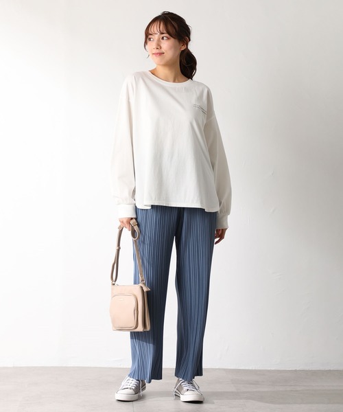 Honeys（ハニーズ）の「フォトプリントＴシャツ（Tシャツ/カットソー・レディース・オレンジ/サックスブルー/スミクロ/ホワイト系その他/オフホワイト・S/L/LL/M）」の6枚目の写真