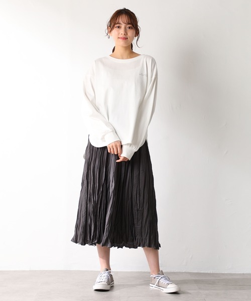 Honeys（ハニーズ）の「フォトプリントＴシャツ（Tシャツ/カットソー・レディース・オレンジ/サックスブルー/スミクロ/ホワイト系その他/オフホワイト・S/L/LL/M）」の10枚目の写真