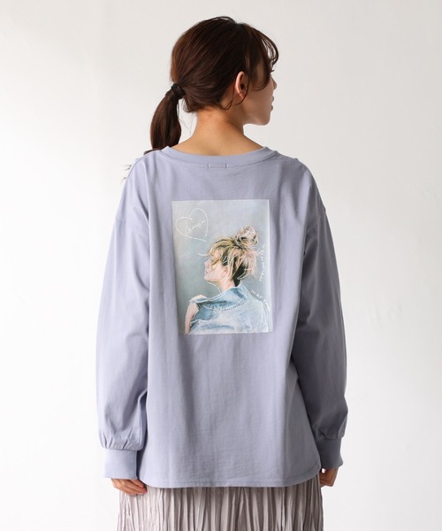 Honeys（ハニーズ）の「フォトプリントＴシャツ（Tシャツ/カットソー・レディース・オレンジ/サックスブルー/スミクロ/ホワイト系その他/オフホワイト・S/L/LL/M）」の13枚目の写真