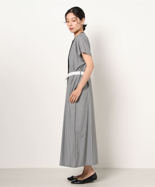 FIL DE FER(フィルデフェール)の「ストライプコンビ カラーコンビワンピース(シャツワンピース・レディース・グレー・FREE)」の7枚目の写真